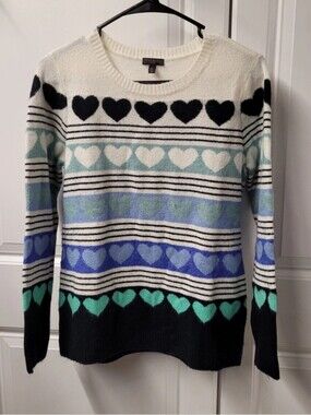 Talbots Sweater Women's Size: Medium Petite Hearts Cutest